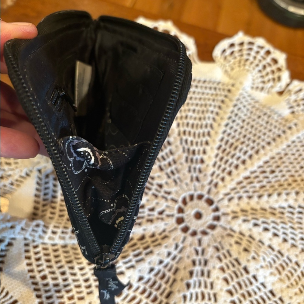 Thirty-One brand wristlet, in the "Onyx Blossom" pattern. - Picture 8 of 11